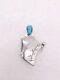 Unique Native American Sterl Silver Morenci Turquoise Blanket Shaman Pin Pendant