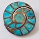 Unsigned Ellen Quandelacy Hummingbird Brooch Zuni Turquoise Sterling Silver Vtg