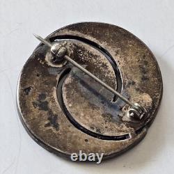Unsigned Ellen Quandelacy Hummingbird Brooch Zuni Turquoise Sterling Silver Vtg