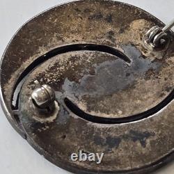 Unsigned Ellen Quandelacy Hummingbird Brooch Zuni Turquoise Sterling Silver Vtg