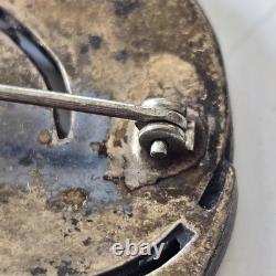 Unsigned Ellen Quandelacy Hummingbird Brooch Zuni Turquoise Sterling Silver Vtg