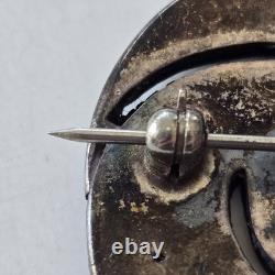 Unsigned Ellen Quandelacy Hummingbird Brooch Zuni Turquoise Sterling Silver Vtg
