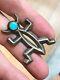 Unusual Old Pawn Native American Sterling Silver Turquoise Navajo Bug Pin Brooch