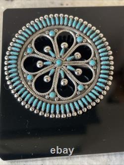 V. S. Johnson Zuni Petit Point Turquoise Pendant / Brooch 11.25g
