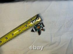 VERY OLD Vintage Zuni KNIFEWING Pin, Various Gemstone Inlays
