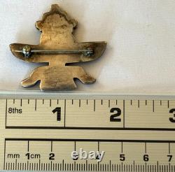 VINTAGE 1930s ZUNI INLAY KNIFEWING PIN STERLING SILVER NATIVE AMERICAN TURQUOISE