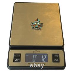 VINTAGE 1930s ZUNI INLAY KNIFEWING PIN STERLING SILVER NATIVE AMERICAN TURQUOISE