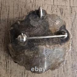 VINTAGE Carmelita Simplicio Turquoise Pin Pendant Sterling Silver