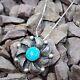 Vintage Carmelita Simplicio Zuni Sterling Silver Turquoise Pin Necklace Pendant