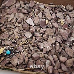 VINTAGE Carmelita Simplicio ZUNI STERLING SILVER TURQUOISE PIN NECKLACE PENDANT