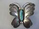 Vintage Native American Navajo Large Silver & Turquoise Butterfly Pin Brooch