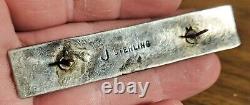 VINTAGE NAVAJO AMERICAN INDIAN SCHOOL FOUNDER STERLING SILVER TURQUOISE PIN vafo