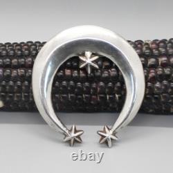 VINTAGE NAVAJO-CAST STERLING SILVER NAJA WITH STARS PIN by MILDRED PARKHURST