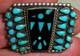 Vintage Zuni Thunderbird Turquoise & Onyx Sterling Silver Pin Brooch Vafo