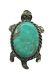 Vtg Albert Cleveland Signed Navajo Sterling Silver Turquoise Turtle Brooch Pin