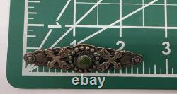 VTG Fred Harvey Era Navajo Sterling Silver Turquoise Pin/ Brooch 8g #g10