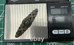 VTG Fred Harvey Era Navajo Sterling Silver Turquoise Pin/ Brooch 8g #g10