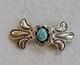 Vtg Native American 925 Sterling Silver Turquoise Long Bow Brooch Pin 17.1g
