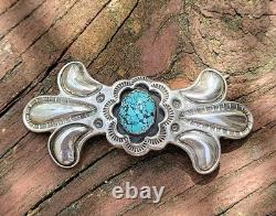 VTG Native American 925 Sterling Silver Turquoise Long Bow Brooch Pin 17.1g VTG Native American 925 Sterling Silver Turquoise Long Bow Brooch Pin 17.1g