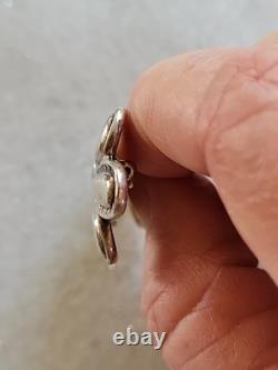 VTG Native American 925 Sterling Silver Turquoise Long Bow Brooch Pin 17.1g