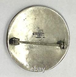 VTG Native American Gibson Gene Sterling Silver Cow Scull Conchology Pin Brooch