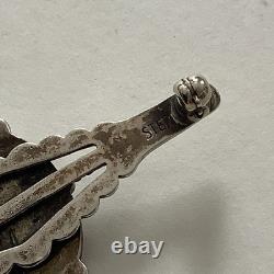 VTG Native American Sterling Silver Turquoise Fred Harvey Era Bar Brooch Pin