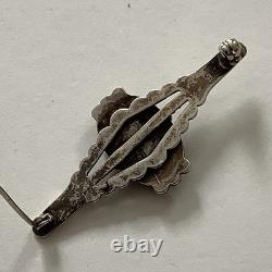 VTG Native American Sterling Silver Turquoise Fred Harvey Era Bar Brooch Pin