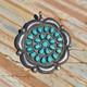 Vtg Native American Sterling Silver Turquoise Petit Point Brooch Pin Pendant