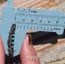 VTG Native American Sterling Silver Turquoise Petit Point Brooch Pin Pendant
