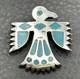 Vtg Navajo Native American Thunderbird Turquoise Inlay Sterling Silver Brooch