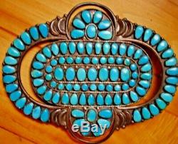 VTG Navajo Turquoise Silver Ceremonial Cluster 5.5 JM BEGAY 95g Brooches Pins