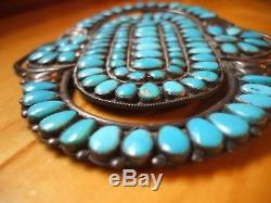 VTG Navajo Turquoise Silver Ceremonial Cluster 5.5 JM BEGAY 95g Brooches Pins