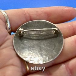 VTG Post WWII Era Native American Hopi Water Wave Design Turquiose Inlay Brooch