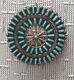 Vtg S. A. Native American Zuni Sterling Silver Needle Point Turquoise Pendant/pin