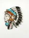 Vtg Silver Multi Stone Inlay Pin Chief Headdress Turquoise Mop Zuni Attr. Quam