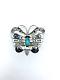 Vtg Sterling Silver Turquoise Butterfly Pin Southwest Native American Handmade