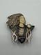 Vtg Zealandia Native American Face Carved Brooch Sterling Silver