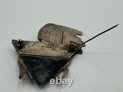 VTG Zealandia Native American Face Carved Brooch Sterling Silver