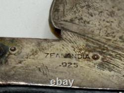 VTG Zealandia Native American Face Carved Brooch Sterling Silver