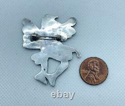 VTG Zuni Sterling Silver Multi-Gem Inlay Eagle Dancer Pin Brooch 9.8g #bcb