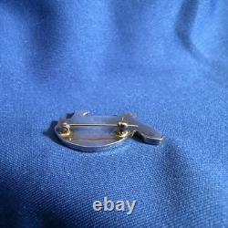 VTG Zuni Sterling Silver Turtle Pin Brooch Native American Mosaic Inlay Unsigned