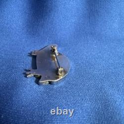 VTG Zuni Sterling Silver Turtle Pin Brooch Native American Mosaic Inlay Unsigned