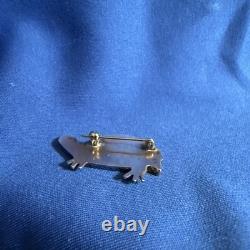 VTG Zuni Sterling Silver Turtle Pin Brooch Native American Mosaic Inlay Unsigned