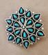 Vtg Zuni Turquoise Pendant Necklace Sterling Silver 1.4 Arlita Lahi Os710