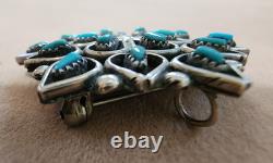 VTG Zuni Turquoise Pendant Necklace Sterling Silver 1.4 Arlita Lahi OS710
