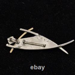 VTG sterling silver & mixed-metal brooch pendant, turquoise, opal, Native Amer