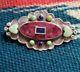Valerie And Benny Aldrich Sterling Silver Purple Spiny Green Turquoise Pin 2.5