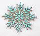 Vera Halusewa Native American Zuni Sterling Silver Snowflake 2.25 Pin Pendant