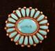Vernon Haskie Navajo Sterling Silver Turquoise Brooch Pendant Signed Vh Native
