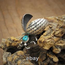 Very Cute Sterling Silver and Beautiful Turquoise Bug Pin